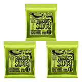 Encordoamento Ernie Ball Guitarra Regular Slink 010 Pack C 3