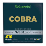 Encordoamento Giannini Cobra Nanotec 010 P Violão Aço