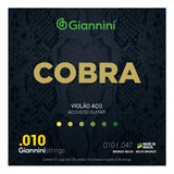 Encordoamento Giannini Violão Aço  010 Cobra 80 20 Bronze