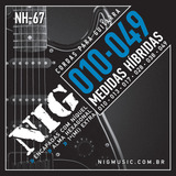 Encordoamento Nig Nh 67 Híbrida 010 049 P Guitarra Elétrica