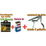 Encordoamento Violão Aço Giannini 010 Bateria 9v Capotraste