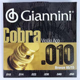 Encordoamento Violão Giannini Cobra 010 Bronze 85 15
