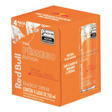 Energético Red Bull Morango Pêssego 250ml 4 Latas Kit