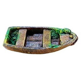 Enfeite Aquário Barco Canoa Velha Pequena Decoração