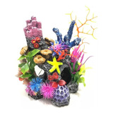 Enfeite Aquário Coral Rocha Pico Toca Decoração E Plantas