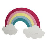 Enfeite Arco Iris Nuvem Led Luminária Decoração Quarto 30 Cm