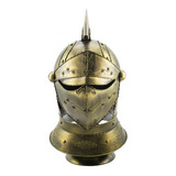 Enfeite Capacete Cavaleiro Medieval Dourado 47cm