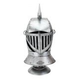 Enfeite Capacete Cavaleiro Medieval Prateado 47x25x22cm