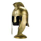 Enfeite Capacete De Metal Soldado Grego Dourado 43x26x21 Cm