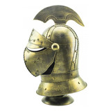 Enfeite Capacete Metal Cavaleiro Medieval Dourado