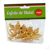 Enfeite De Natal Anjo Dourado 6cm C 3 Magizi