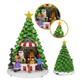 Enfeite De Natal Cenário Em Movimento Loja Árvore C Som Luz