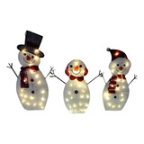 Enfeite De Natal Decoracao Mesa Boneco De Neve Natalino 3pcs
