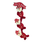 Enfeite De Natal Guirlanda De 3 Papai Noel Feliz Natal 52cm