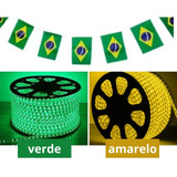 Enfeite De Rua Mangueira Led Copa Brasil Verde amarelo 100m