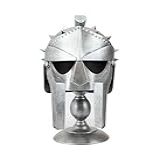 Enfeite Decorativo Capacete Gladiador Prateado Com Suporte 41x24x21cm