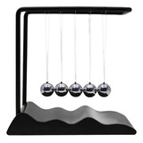Enfeite Decorativo Pêndulo De Newton Metal E Madeira 18 5cm Cor Preto