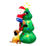 Enfeite Inflável Papai Noel Escalando Árvore Natal Gigante
