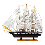 Enfeite Miniatura Barco Decorativo De Madeira Navio 49cm