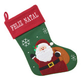 Enfeite Natal Bota Meia Natalina Verde Grande Decoração