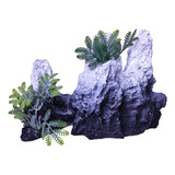 Enfeite Ornamento Aquário Rocha Pedra Planta Artificial