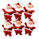 Enfeite P Árvore Natal Mini Bonecos Papai Noel Com 12un Cor Vermelho Papai Noel Decoração De Arvore De Natal