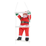 Enfeite Papai Noel Na Escada Decoração De Natal 49cm