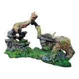 Enfeite Para Aquario Toca Plantas Tronco Decoração Ornamento