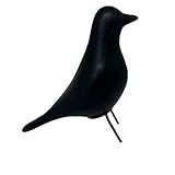 Enfeite Pássaro Preto De Cerâmica Com Pé De Metal Decorativo
