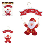 Enfeite Placa Natal Papai Noel Boneco Neve Guirlanda Porta