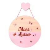 Enfeite Porta Maternidade Mdf Nome Personalizado 3d Acrílico