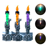 Enfeite Vela Castiçal Decoração Led Pisca Festa Halloween