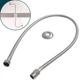 Engate Mangueira Flexível 1m Aço Inox 304 Quente Fria Rabicho Trançado Entrada 1 2 Macho Femea 100cm Dona D cor