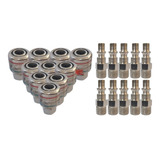 Engate Rápido De Ar 1 4 Fêmea Pino Macho Kit 10 Peças 