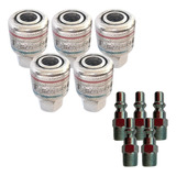 Engate Rápido De Ar 1 4 Fêmea Pino Macho Kit 5 Peças 