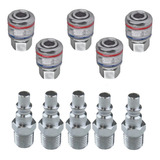 Engate Rápido De Ar 1 4 Fêmea Pino Macho Kit Com 10 Peças