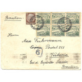 Envelope Alemanha 1938 Para Brasil Com Selo Navio Gustloff