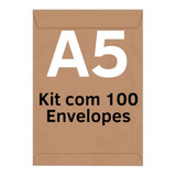 Envelope Saco Kraft Pardo Meio A4 25kn 176x250 100 Unidades