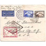 Envelope Selo 38 39 Alemanha Brasil Nova Iorque 1930 Via Dox