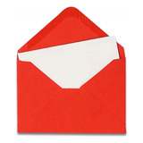 Envelope Visita Vermelho E Cartão Branco Cx 20 Un 11 5x8cm