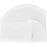 Envelopes De Plástico De 30 Peças Envelope De Poliéster Reutilizável Transparente à Prova D água Com Botão De Pressão Tamanho De Letra Dos EUA A4