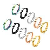 ENVYOU Brincos De Argola De Aço Cirúrgico 316L Cartilagem De Zircônia Cúbica Delicada Para Orelhas Sensíveis Hipoalergênico Leve 18G 8 10 12mm Aço Cirúrgico Zircônia Cúbica