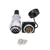 Eonvic WEIPU WS28 Conector Impermeável IP67 Metal Macho Plugue Fêmea Soquete Quadrado Montagem Em Painel Conector De Cabo De Aviação -10 Pinos-