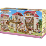 Epoch Casa Sylvanian Families Telhado Vermelho Com Luzes Cor Marrom claro