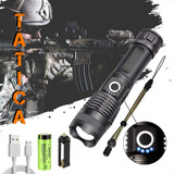Epsilon Eps t9 Lanterna Tática Led Recarregável A Mais Potente Zoom Xhp Preto Luz Branco