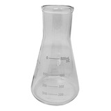 Erlenmeyer De Vidro Boca Larga Graduado 500ml