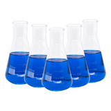 Erlenmeyer Graduado Boca Estreita Vidro 250ml 5 Unidades 