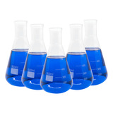 Erlenmeyer Graduado Boca Estreita Vidro 500ml 5 Unidades 
