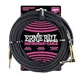 Ernie Ball Cabo De Instrumento  Dourado  ângulo Reto De 0 6 Cm  Preto  5 5 M  P06086 