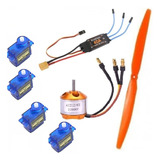 Esc Motor 4 X Servo 9g Hélice Aeromodelos Brushless